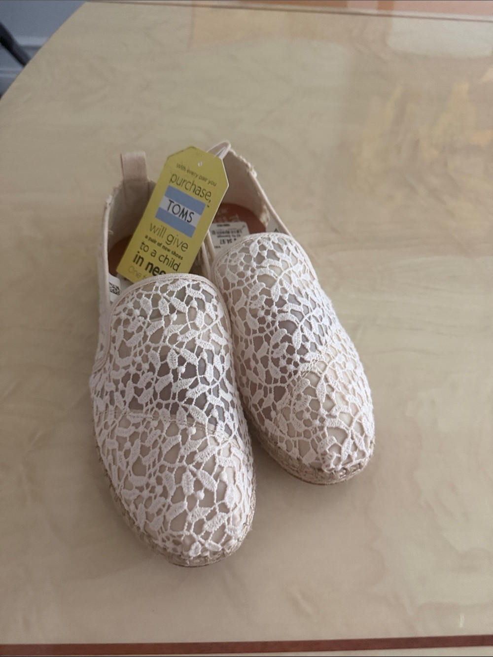 TOMS Women's Lace Espadrilles - Cream